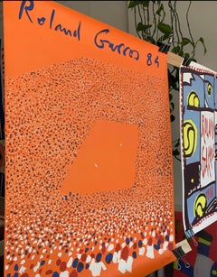 Original Lithograph 'ROLAND GARROS' 1984 Tennis Poster by Gilles-Aillaud