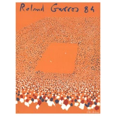 Vintage Original Lithograph 'ROLAND GARROS' 1984 Tennis Poster by Gilles-Aillaud