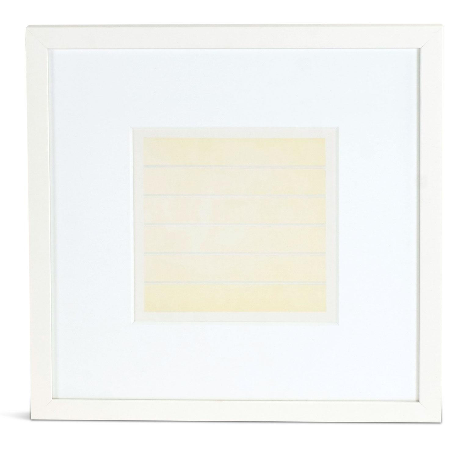 Glass Original Lithographs on Vellum by Agnes Martin