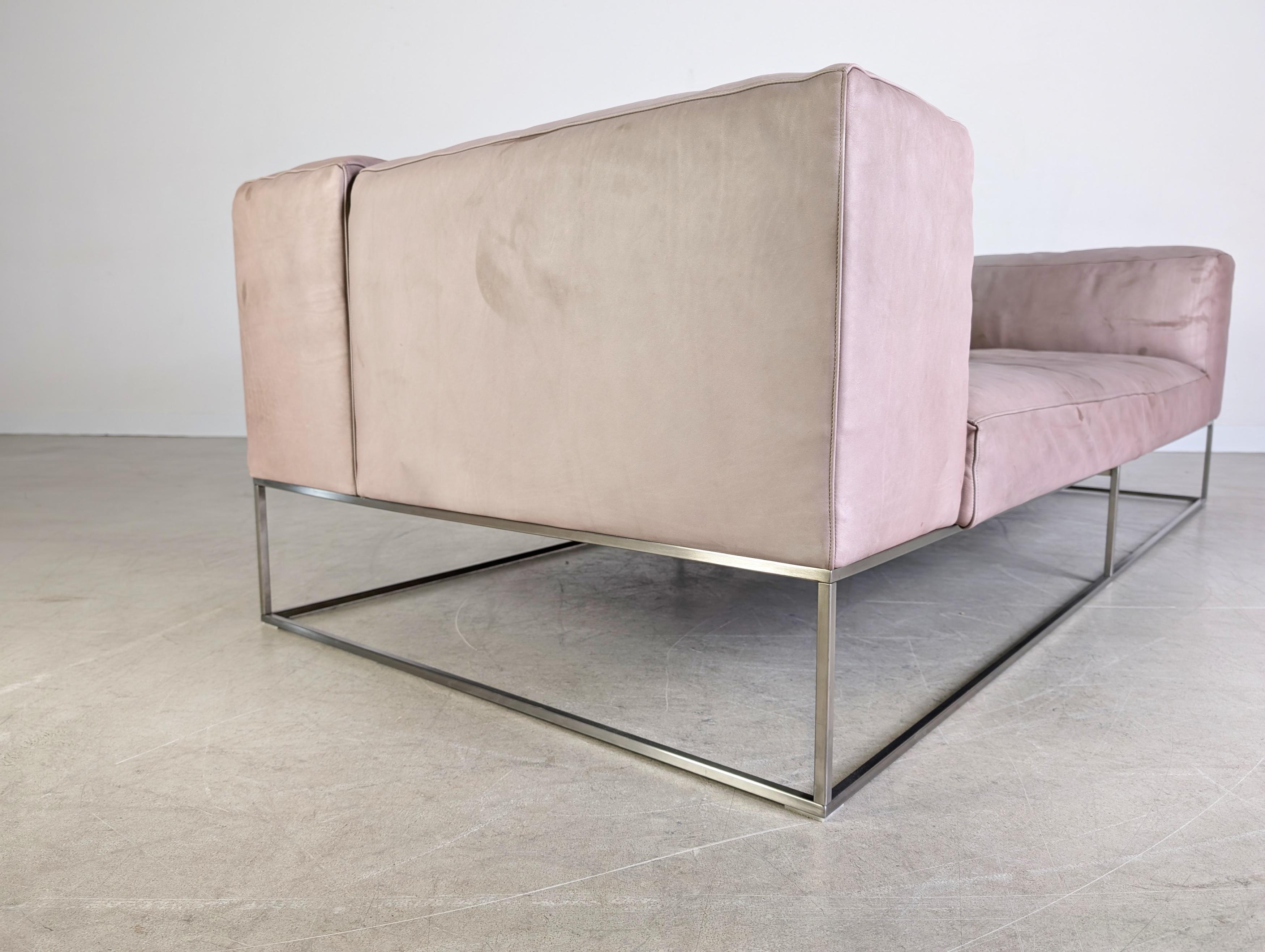 Original Living Divani Ile Cube Leder Sofa Couch Zweisitzer Design For Sale 3