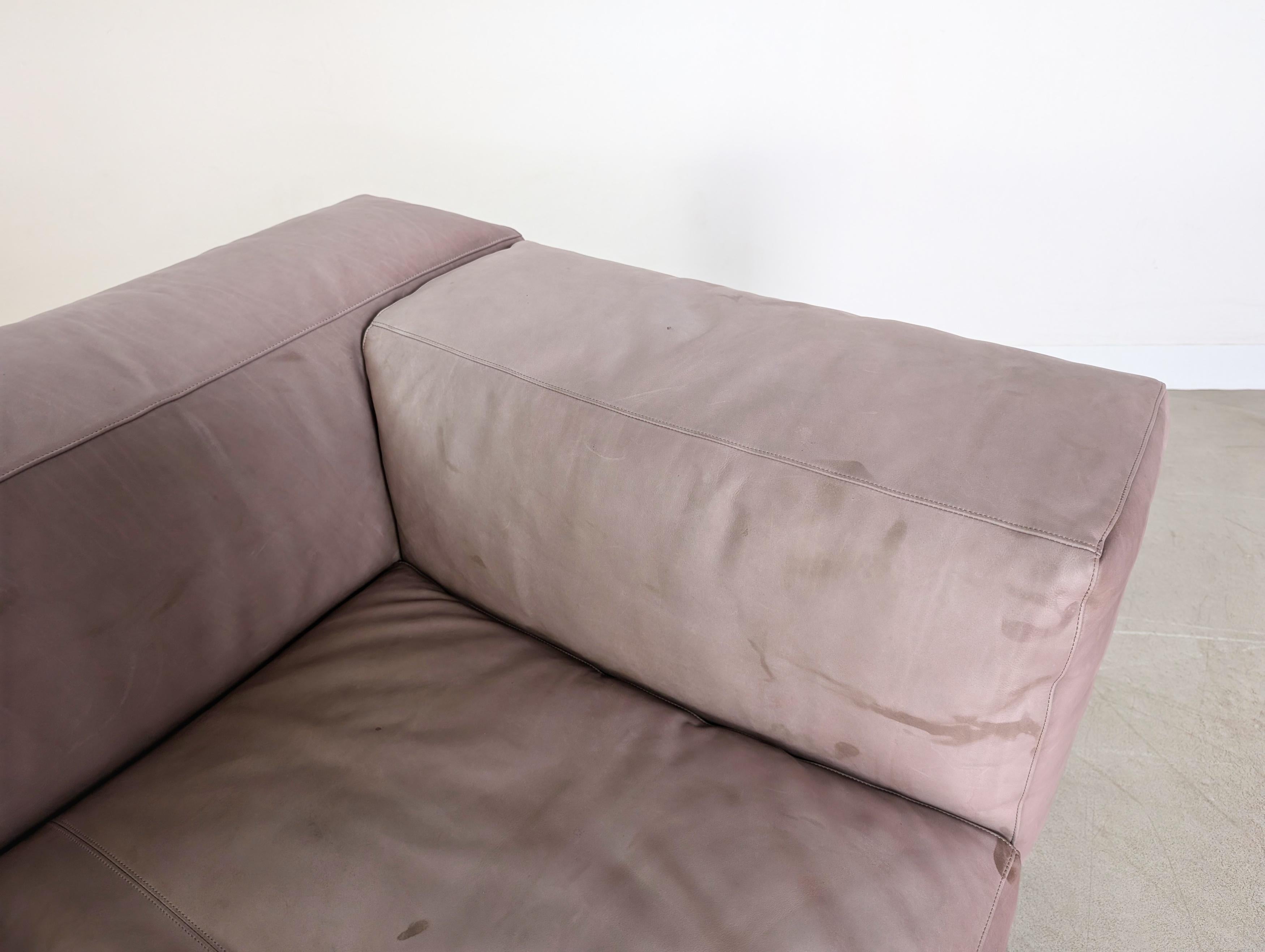 Original Living Divani Ile Cube Leder Sofa Couch Zweisitzer Design For Sale 1