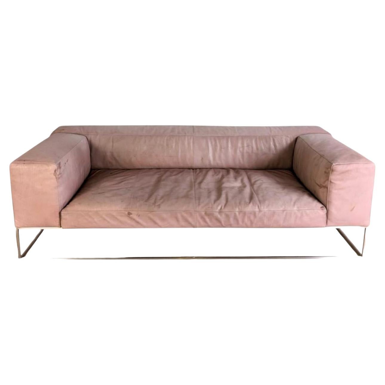 Original Living Divani Ile Cube Leder Sofa Couch Zweisitzer Design