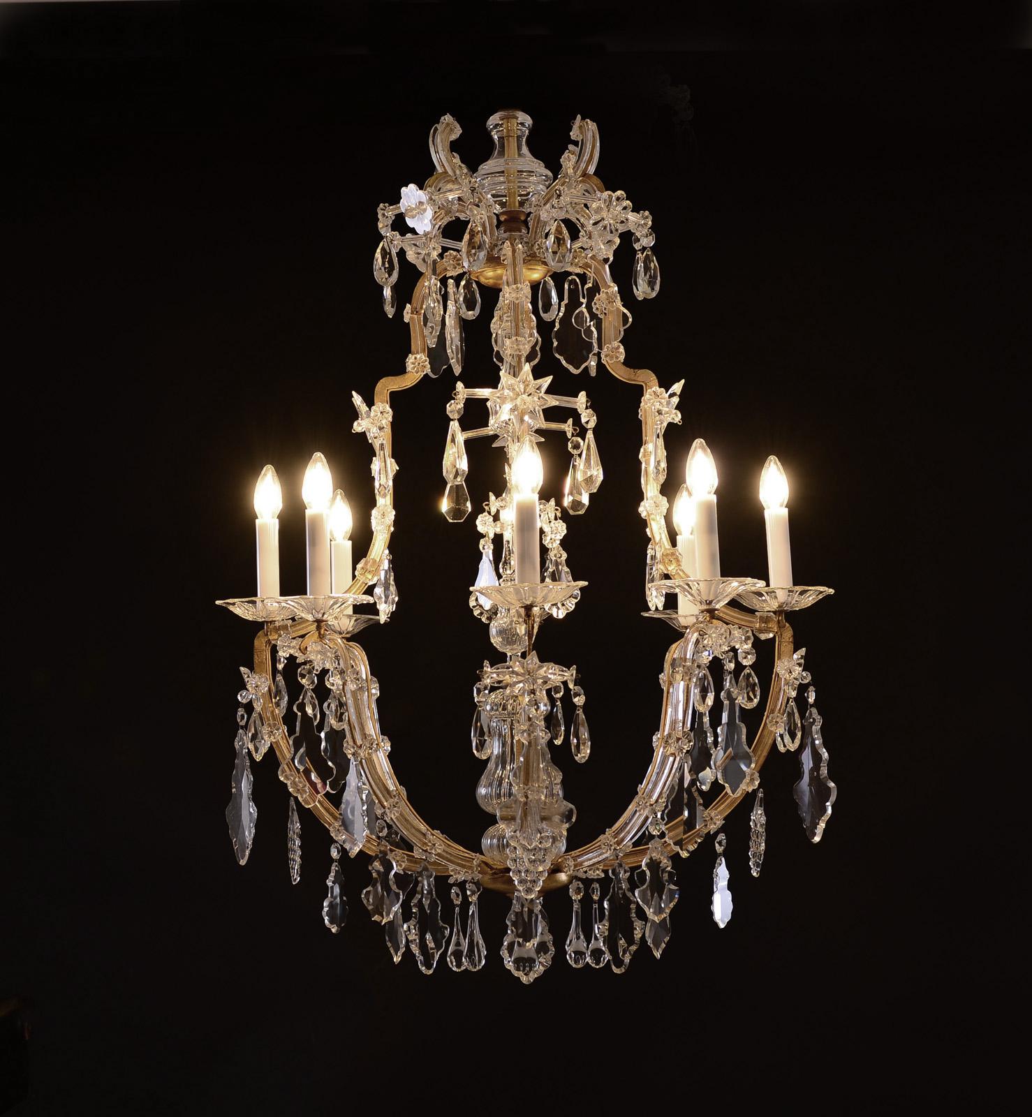 Austrian Original Lobmeyr Maria Theresia Baroque Chandelier 20th Century For Sale