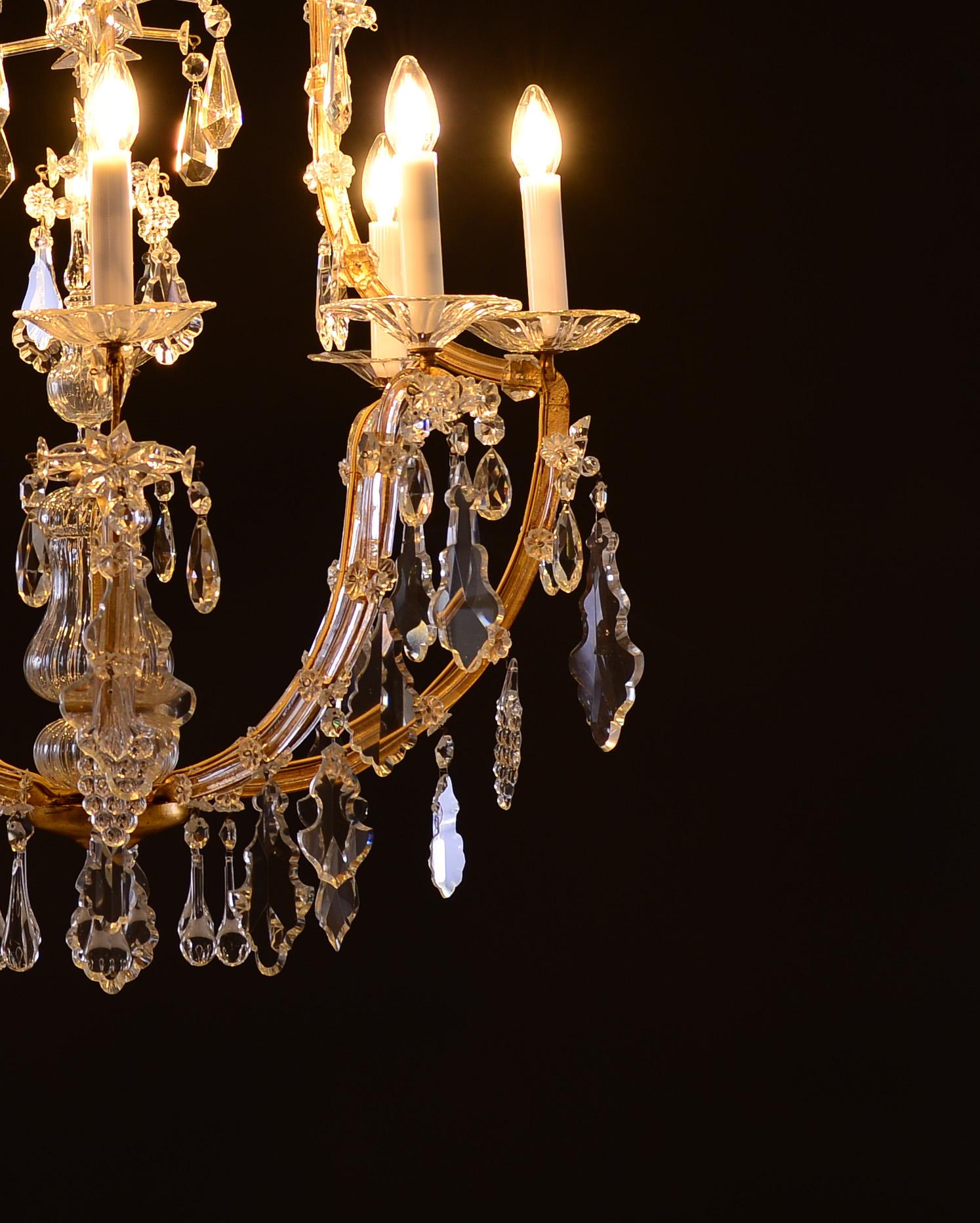 Hand-Crafted Original Lobmeyr Maria Theresia Baroque Chandelier 20th Century For Sale