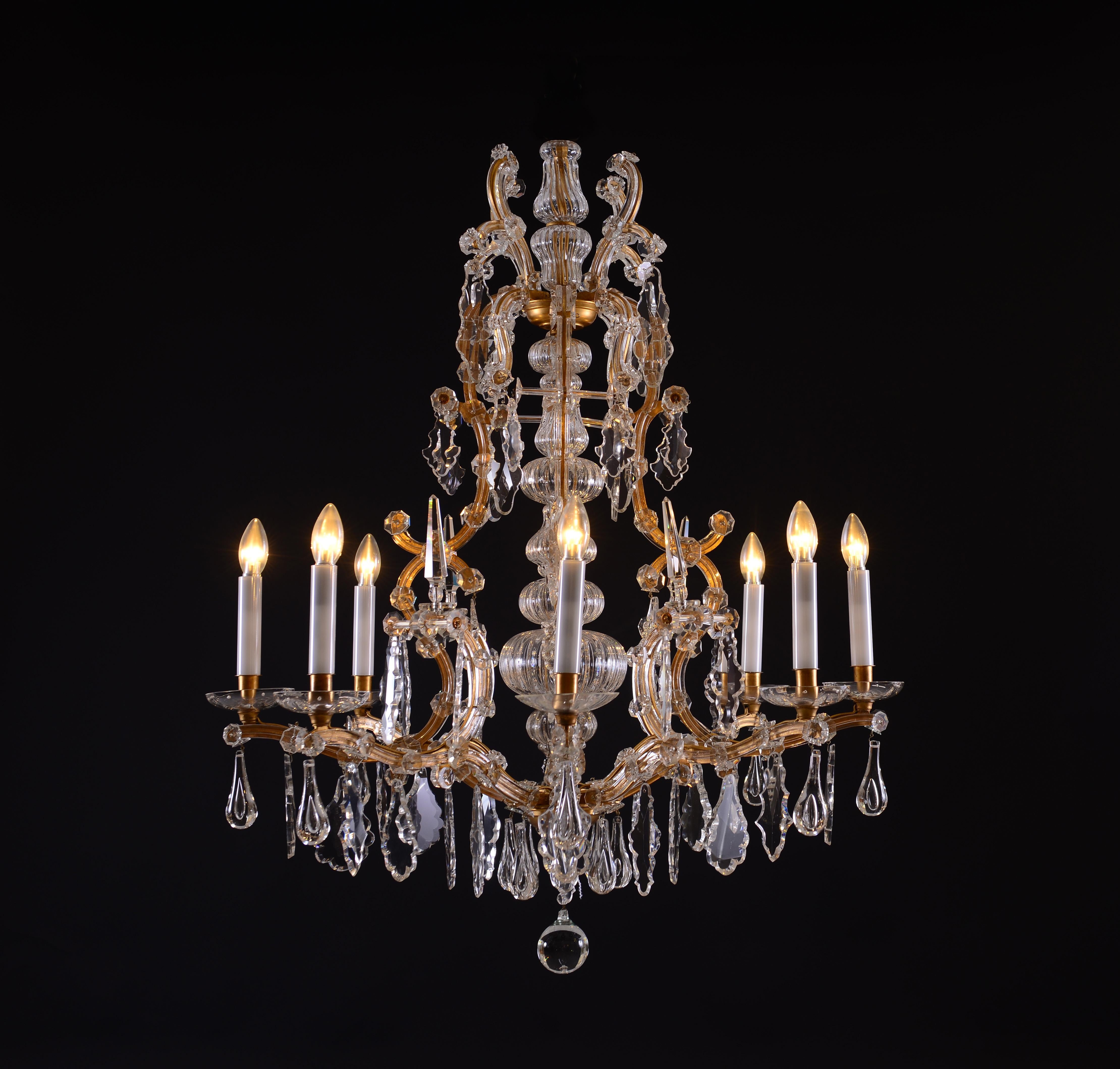 Baroque Original Lobmeyr, Maria-Theresia Parlor Chandelier, circa 1920 For Sale