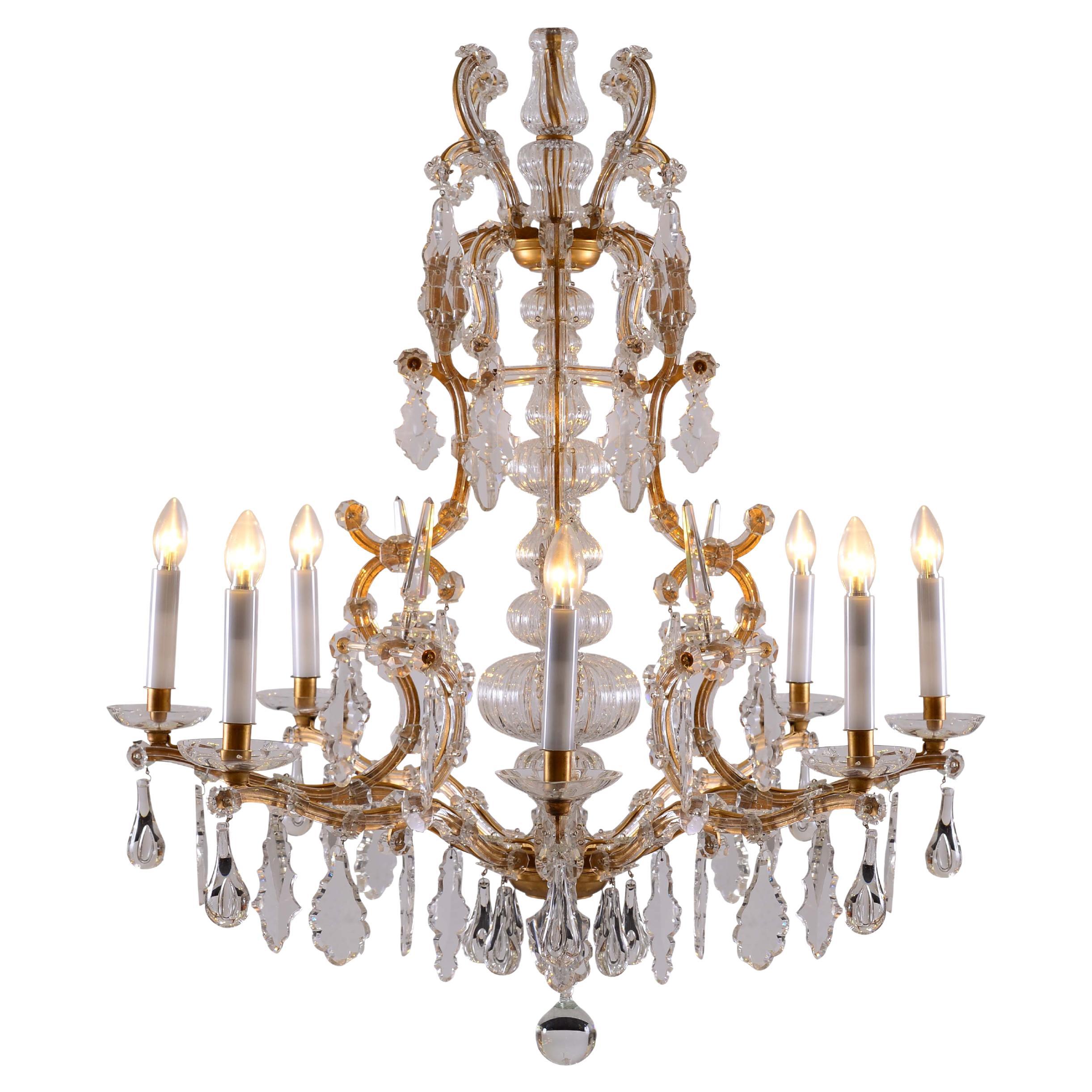 Original Lobmeyr, Maria-Theresia Parlor Chandelier, circa 1920