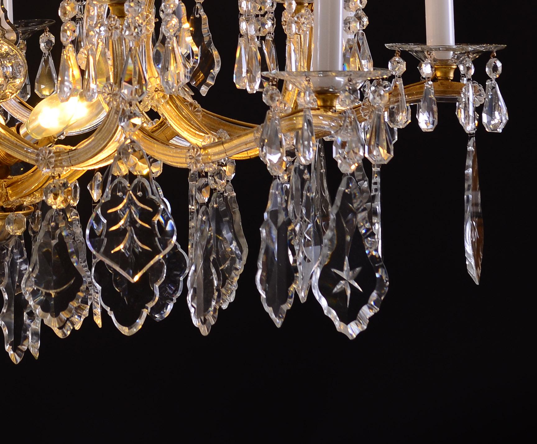 Baroque Original Lobmeyr Maria Theresien Crystal Chandelier, Richly Decorated 28 Lights For Sale
