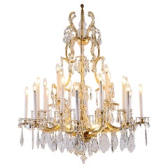 Used Original Lobmeyr Maria Theresien Crystal Chandelier, Richly Decorated 28 Lights