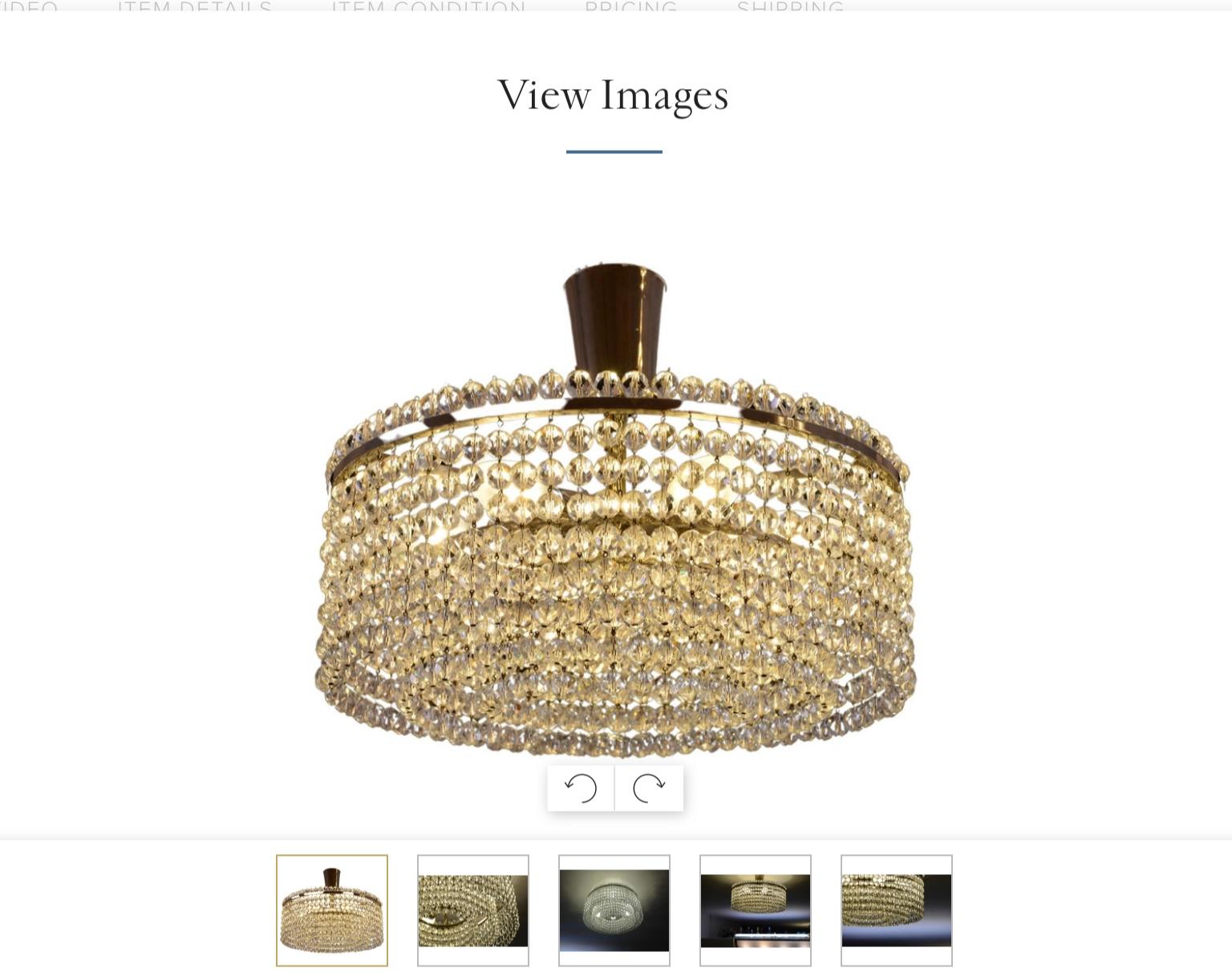 Mid-20th Century Original Lobmeyr Zahn Crystal Chandelier Mid-Century Modern, 1964, Vienna For Sale