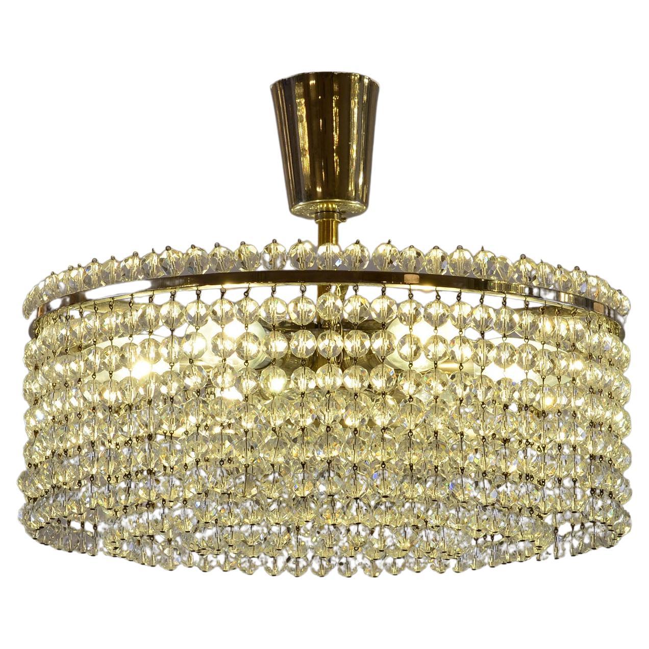 Original Lobmeyr Zahn Crystal Chandelier Mid-Century Modern, 1964, Vienna For Sale