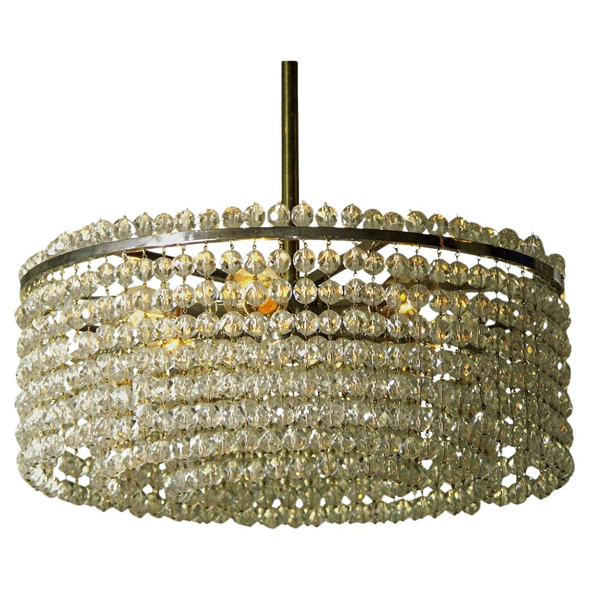 Original Lobmeyr Zahn Crystal Chandelier Mid-Century Modern, 1964, Vienna For Sale