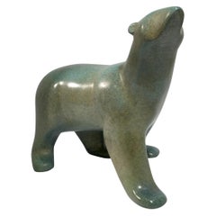 Original Loet Vanderveen "Grand ours polaire" Sculpture en bronze pour animaux sauvages