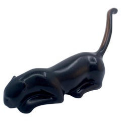 Original Loet Vanderveen "Panther, Classic" Two-Tone Bronze Wildlife Sculpture