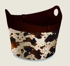 Original log holder in leather and microfibre CADIN CAVALLINO