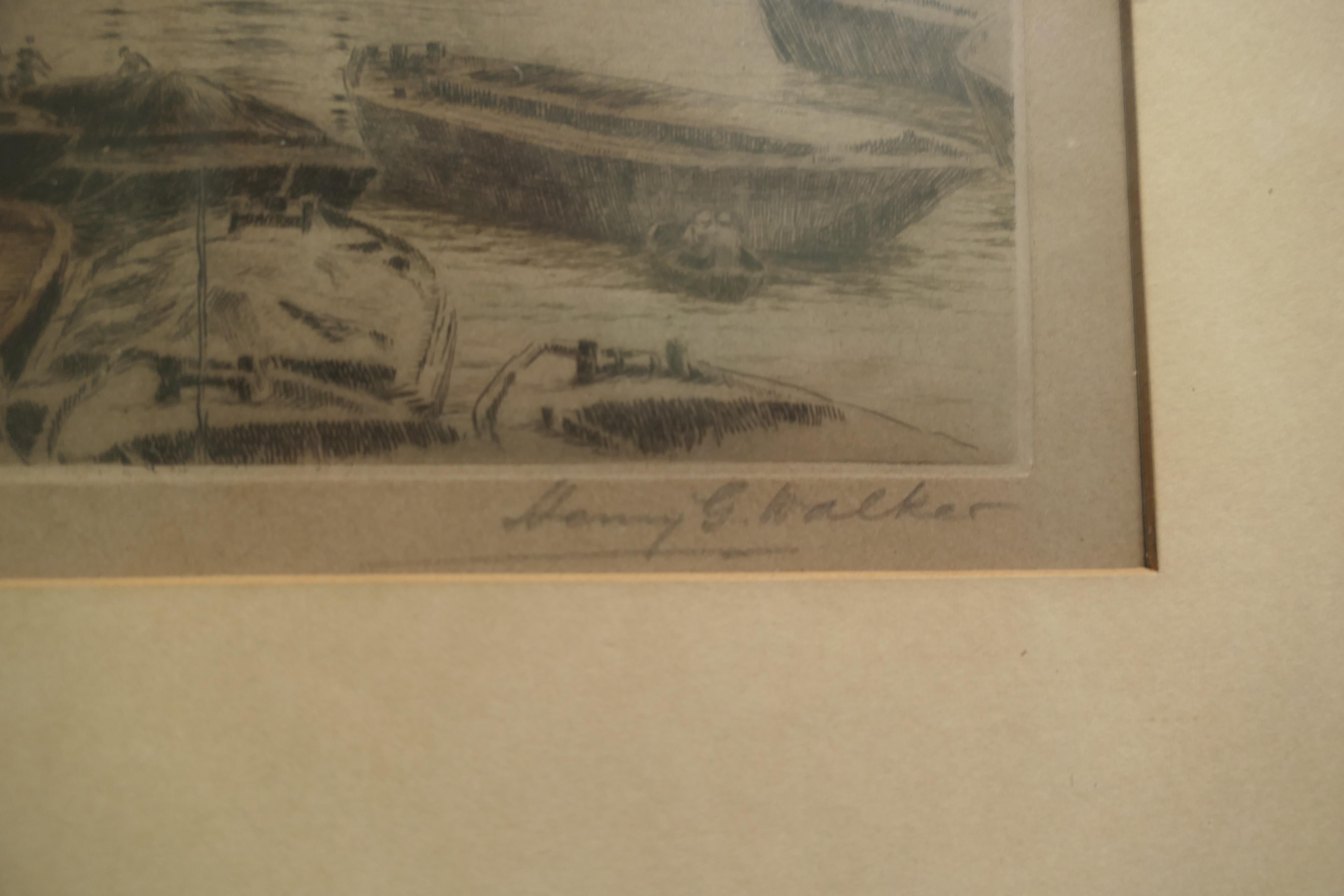 Original Londoner Brücke Radierung von Henry G. Walker (Ästhetizismus) im Angebot