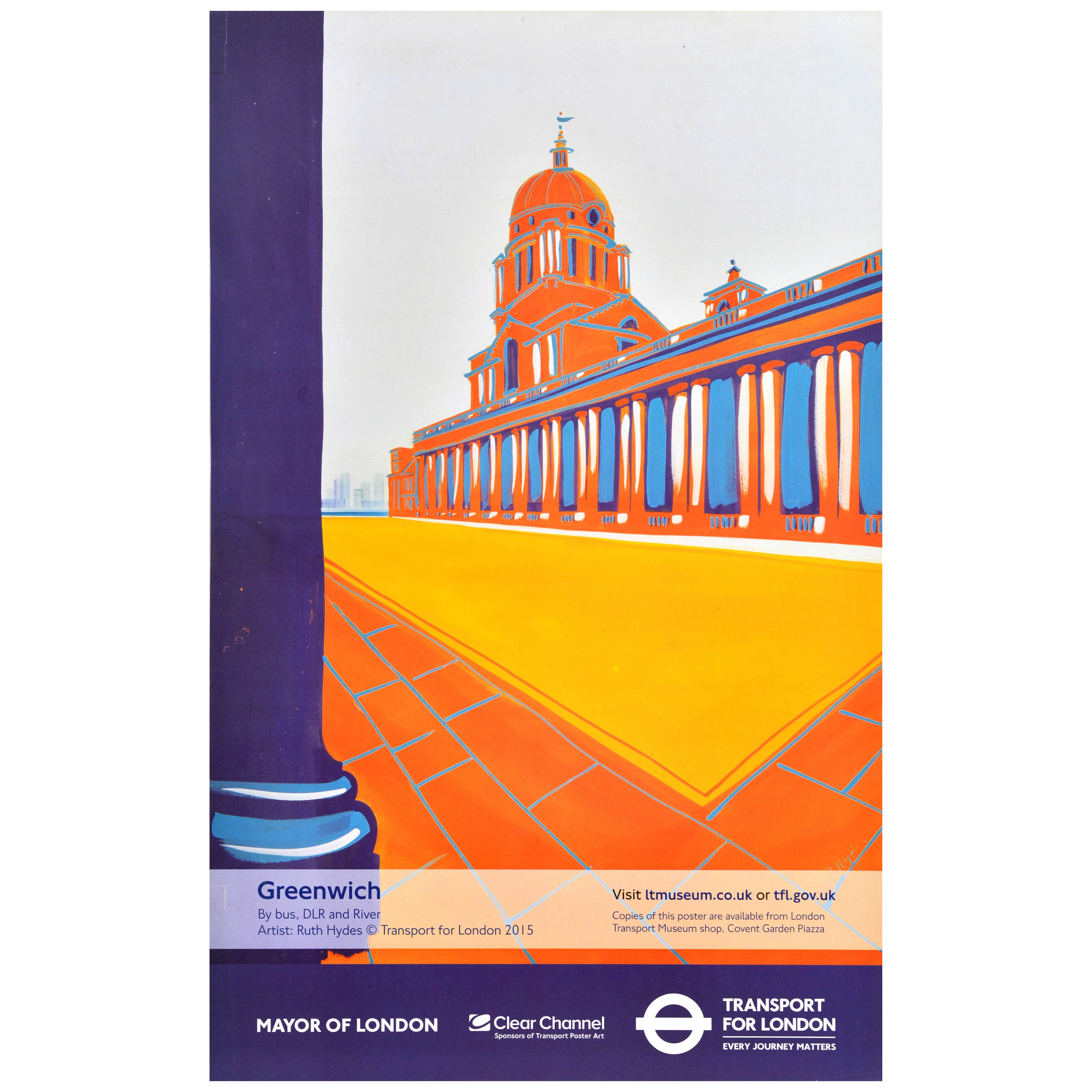 Original London Transport Poster Greenwich Old Royal Naval College Ruth Hydes
