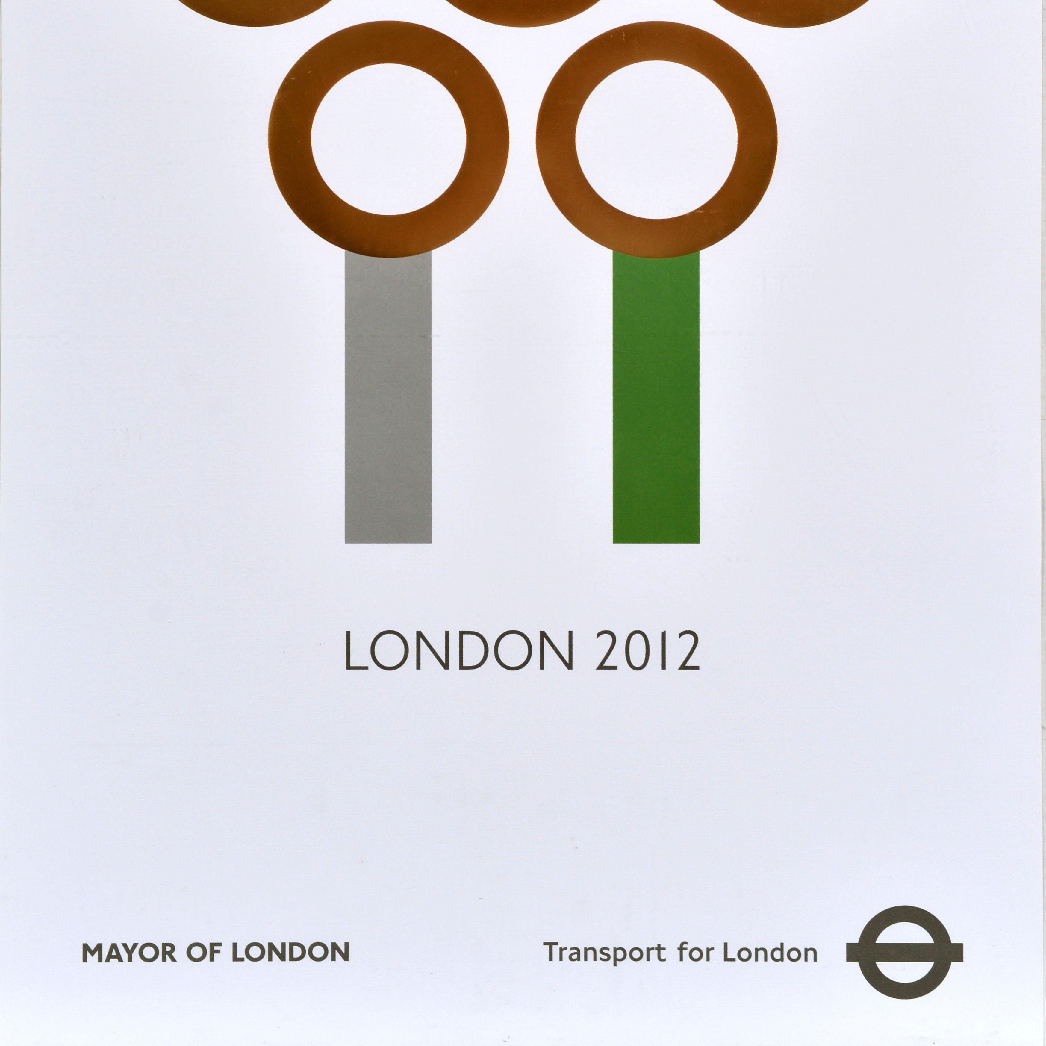Contemporary Original London Transport Poster London Olympic Games 2012 Gold TFL Tube Lines