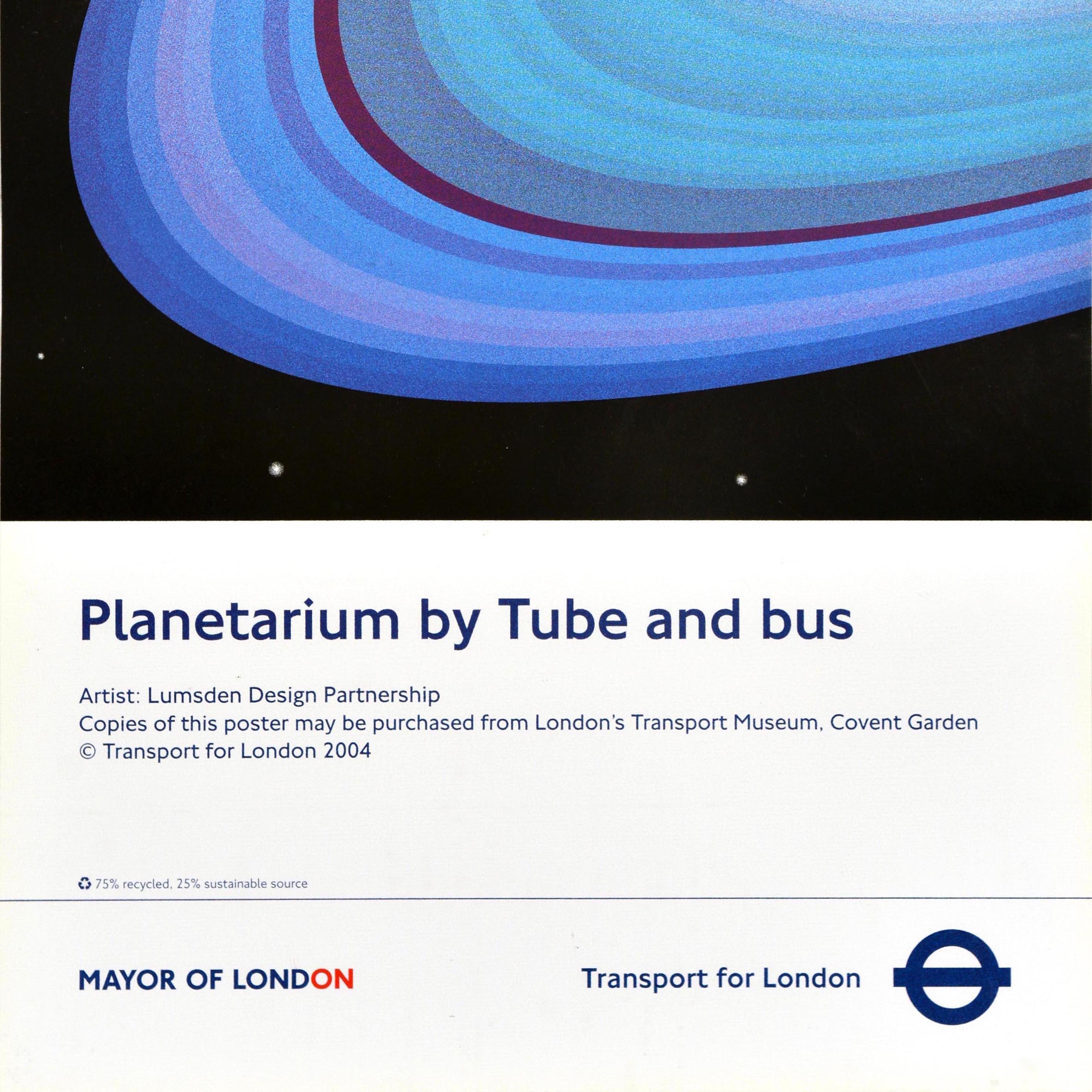 Affiche de voyage originale de Londres Planetarium par tube et bus TFL Planet Excellent état - En vente à London, GB