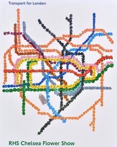 Original London Underground Poster RHS Chelsea Flower Show TFL Floral Map