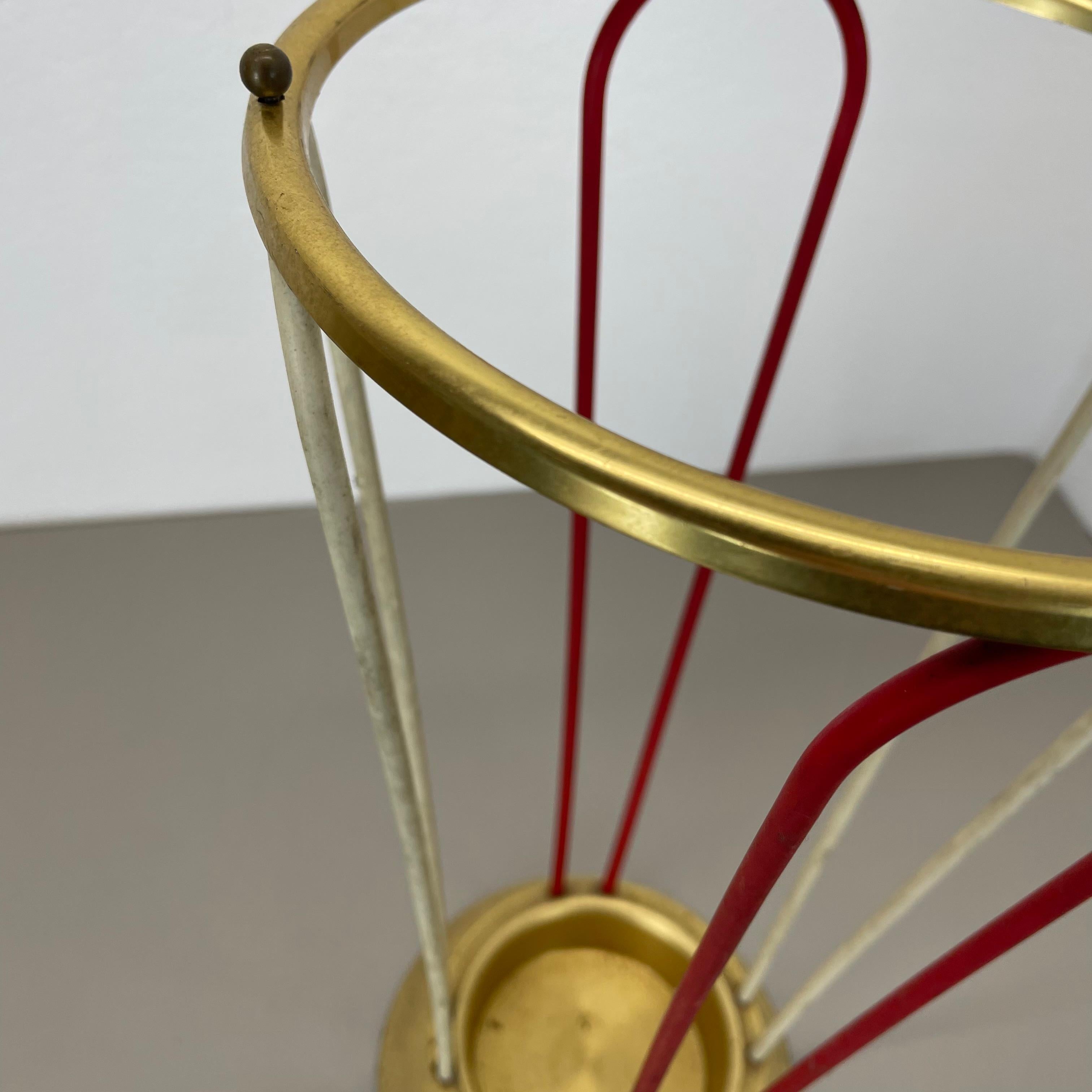 Original looped Metal Brass Modernist Bauhaus Umbrella Stand Germany, 1950s For Sale 6