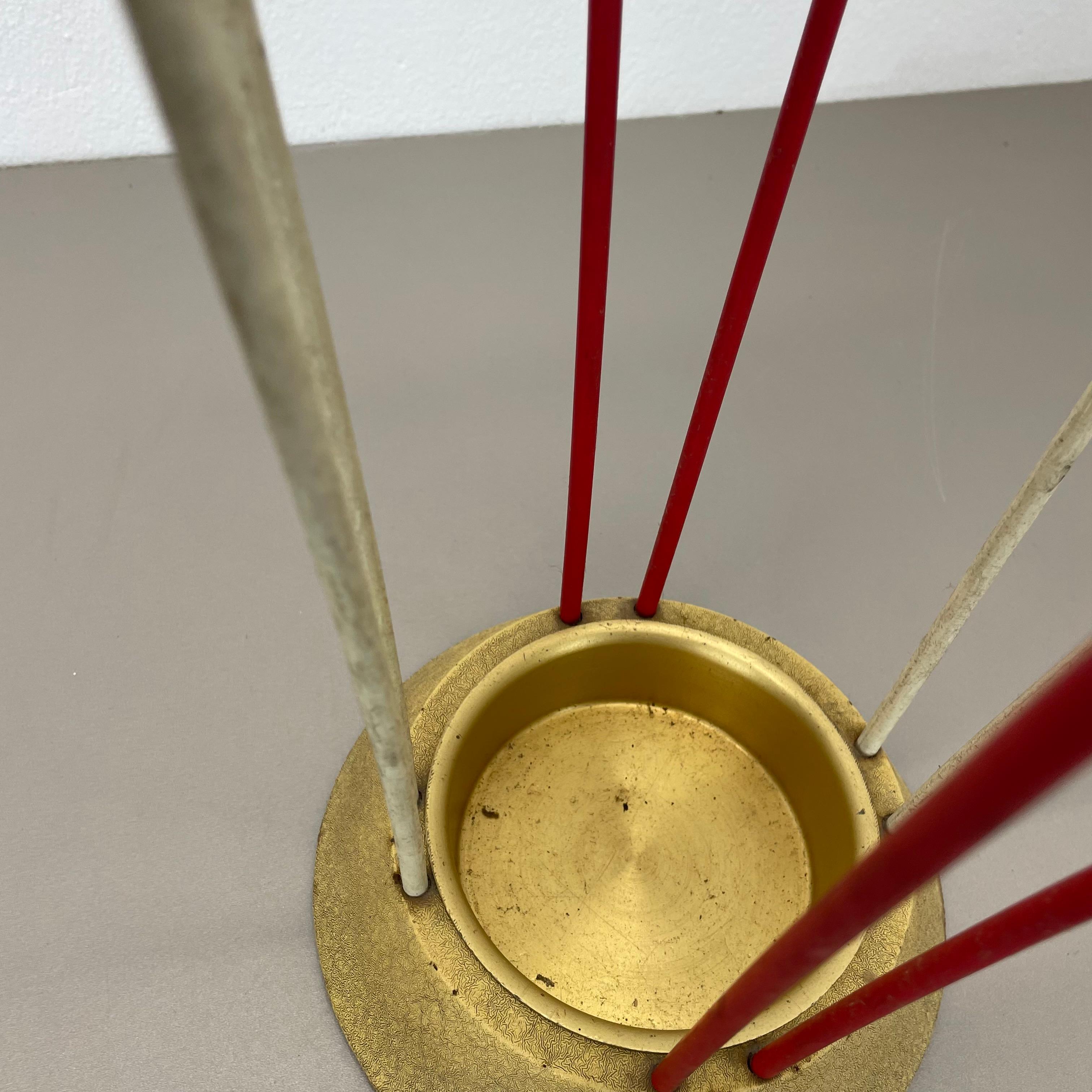 Original looped Metal Brass Modernist Bauhaus Umbrella Stand Germany, 1950s For Sale 7
