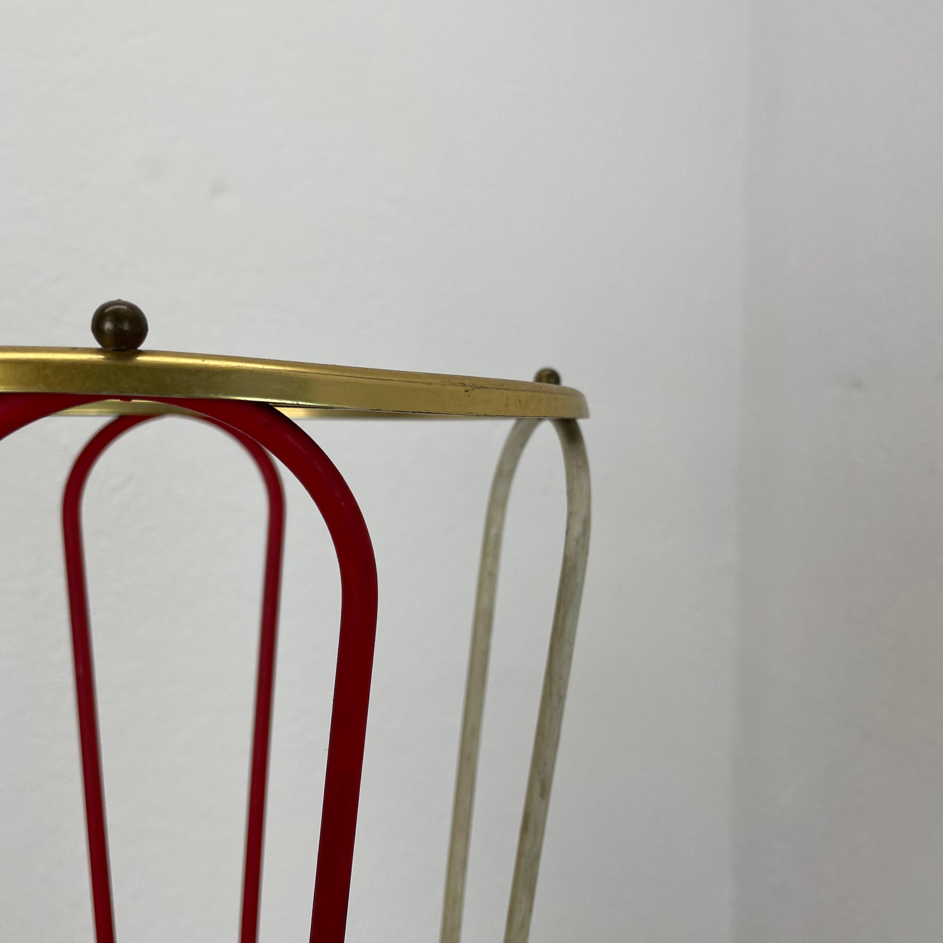 Original looped Metal Brass Modernist Bauhaus Umbrella Stand Germany, 1950s For Sale 8