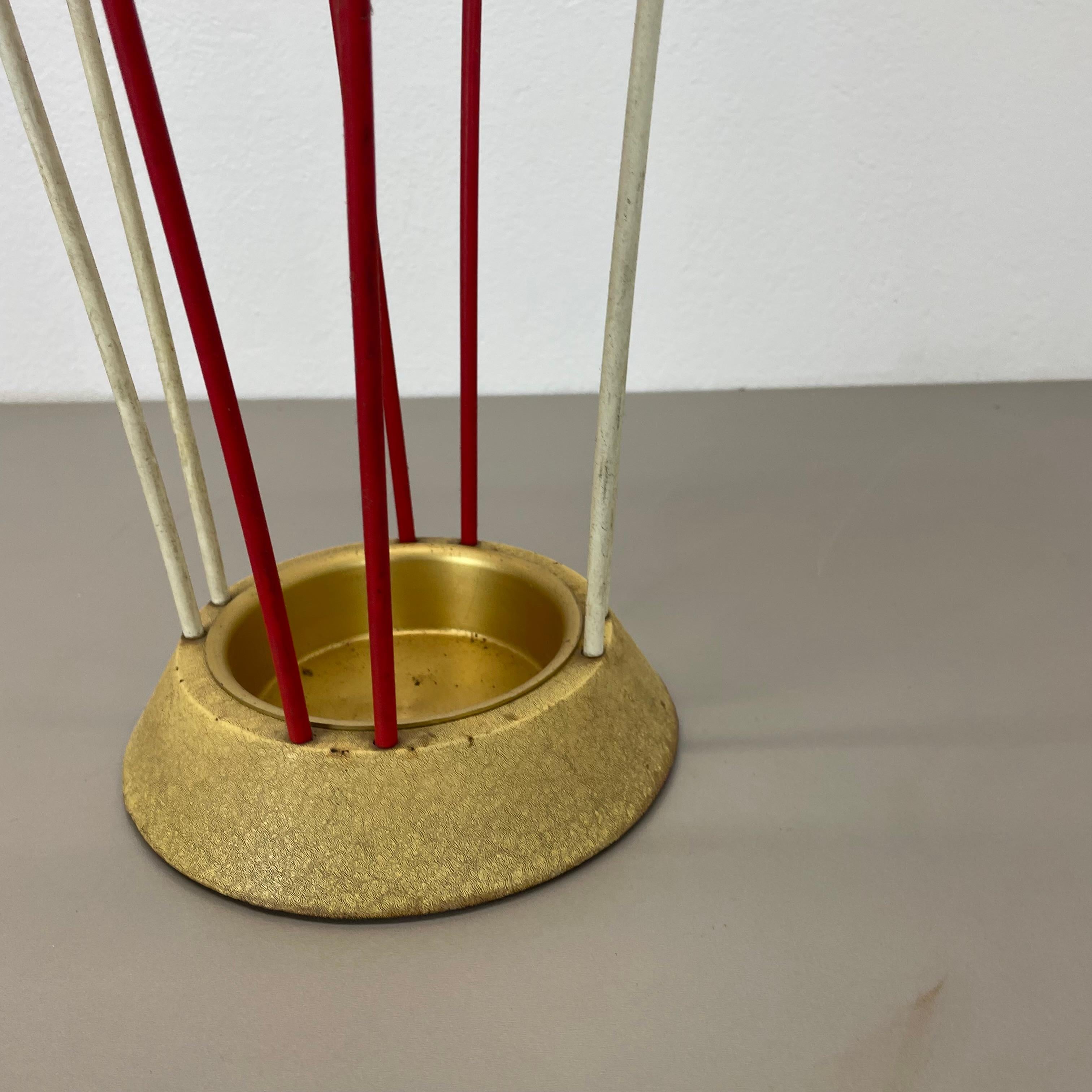 Original looped Metal Brass Modernist Bauhaus Umbrella Stand Germany, 1950s For Sale 9