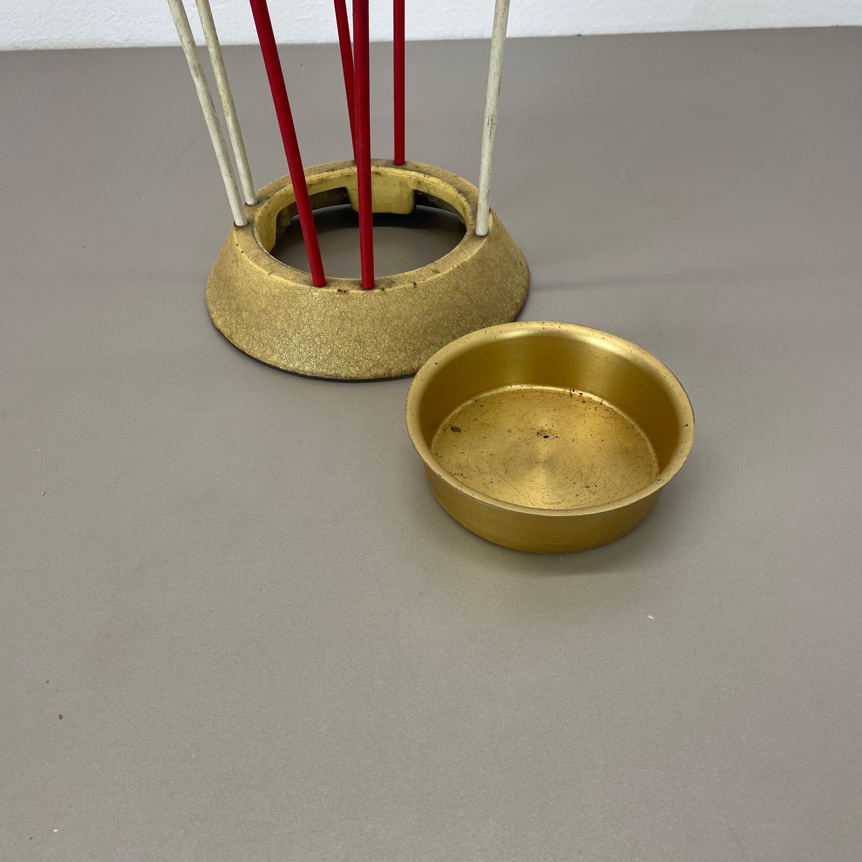 Original looped Metal Brass Modernist Bauhaus Umbrella Stand Germany, 1950s For Sale 12