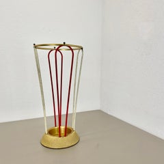 Original Looping Metal Brass Modernist Bauhaus Umbrella Stand Germany, 1950s