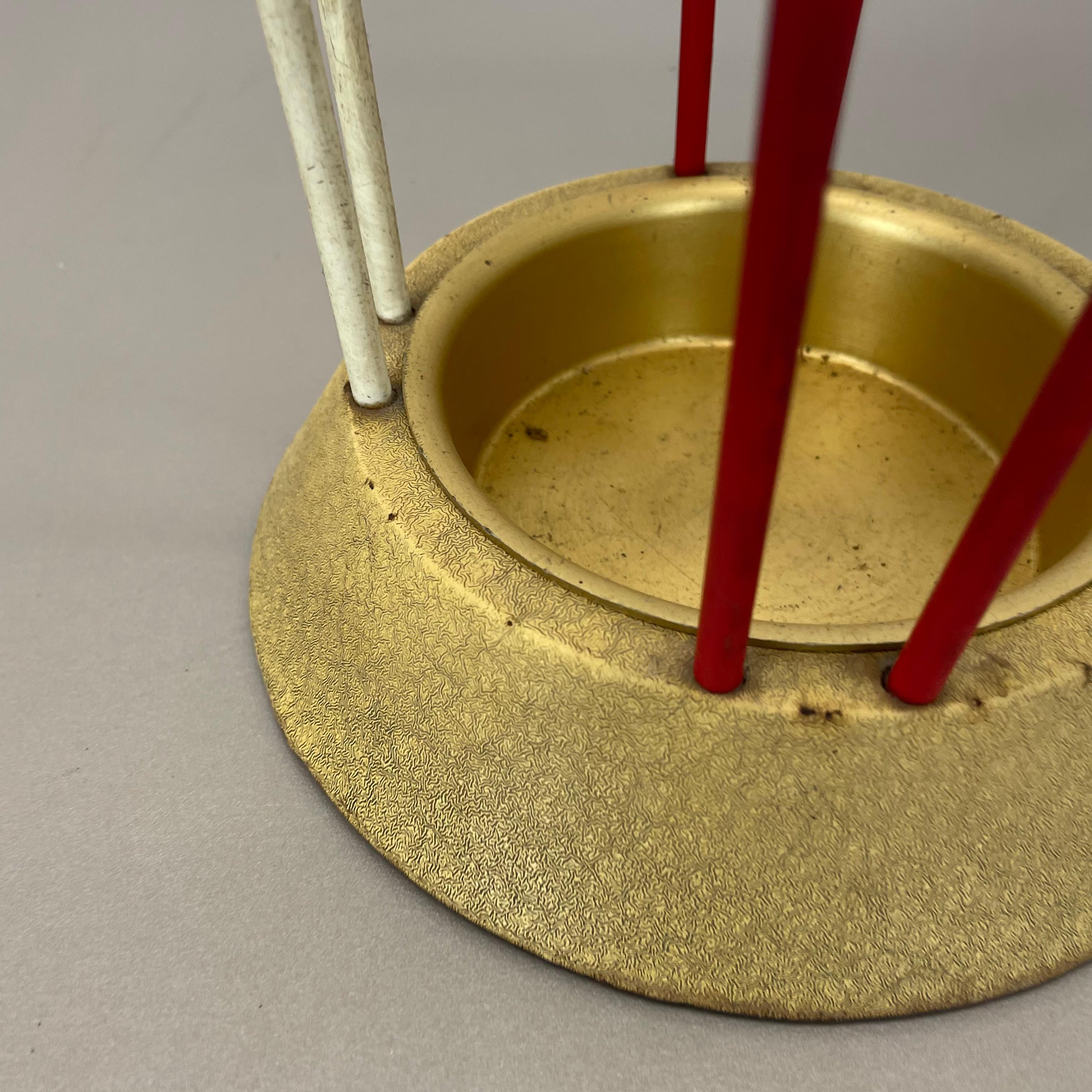 Mid-20th Century Original looped Metal Brass Modernist Bauhaus Umbrella Stand Germany, 1950s For Sale