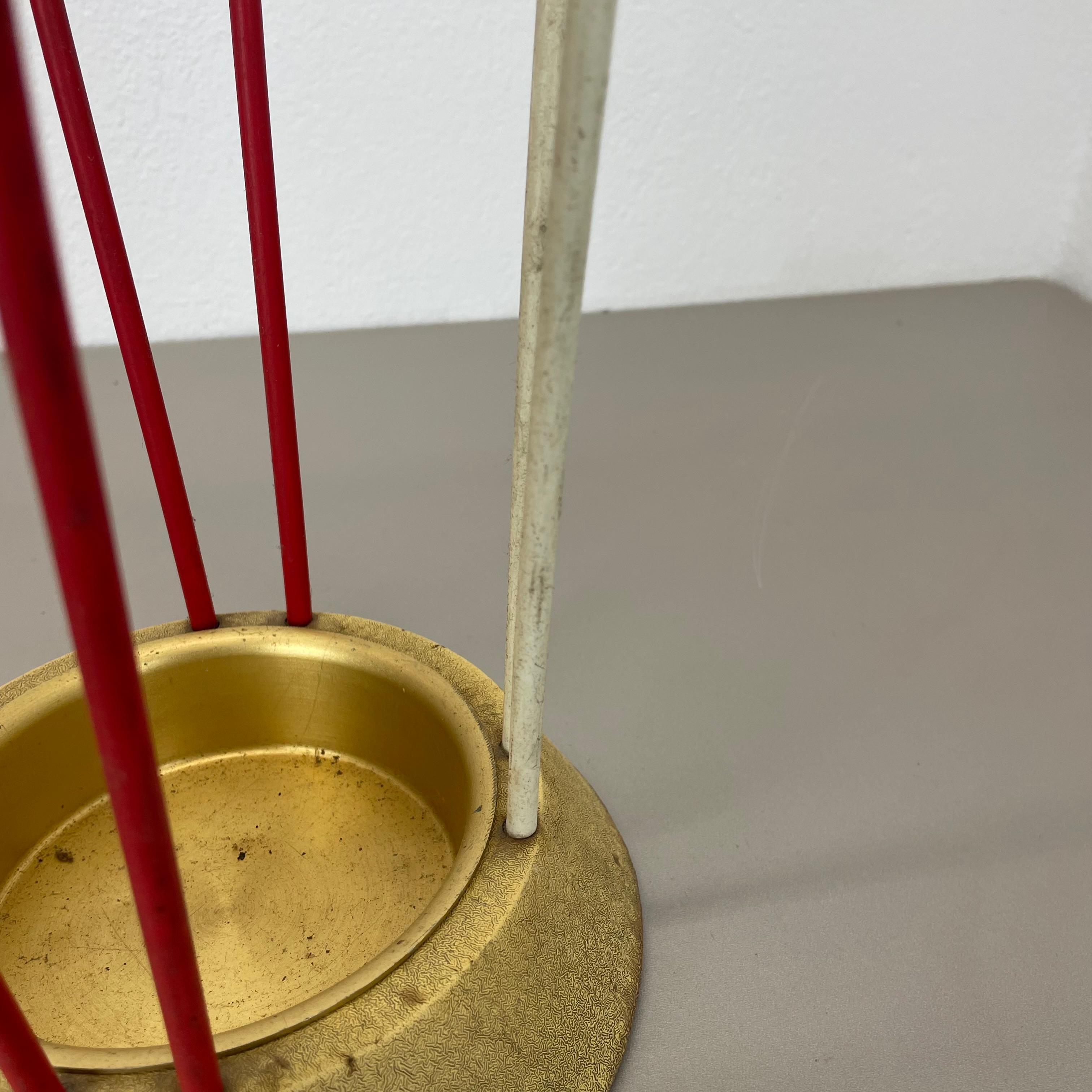 Original looped Metal Brass Modernist Bauhaus Umbrella Stand Germany, 1950s For Sale 2