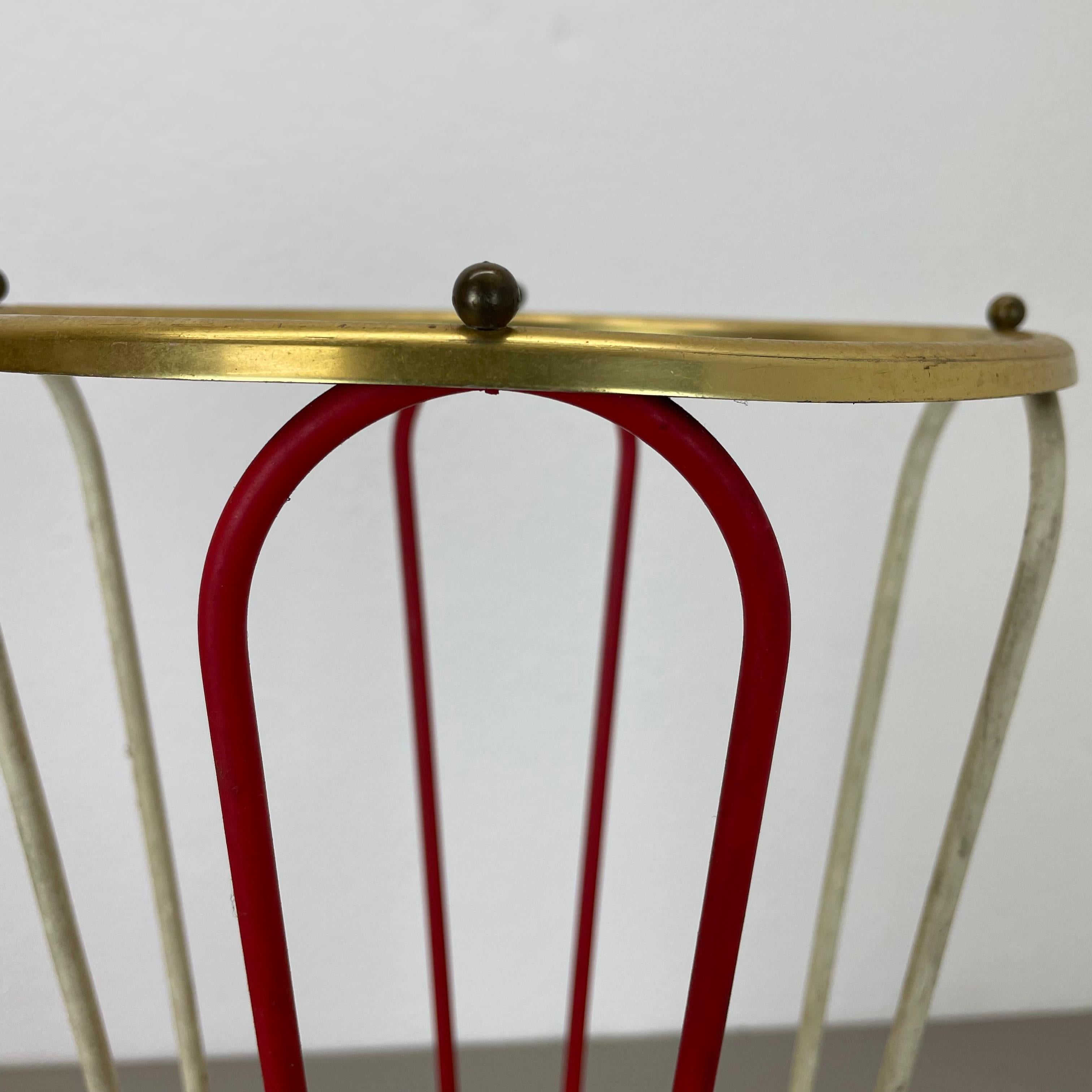 Original looped Metal Brass Modernist Bauhaus Umbrella Stand Germany, 1950s For Sale 3