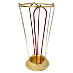 Original Looping Metal Brass Modernist Bauhaus Umbrella Stand Germany, 1950s