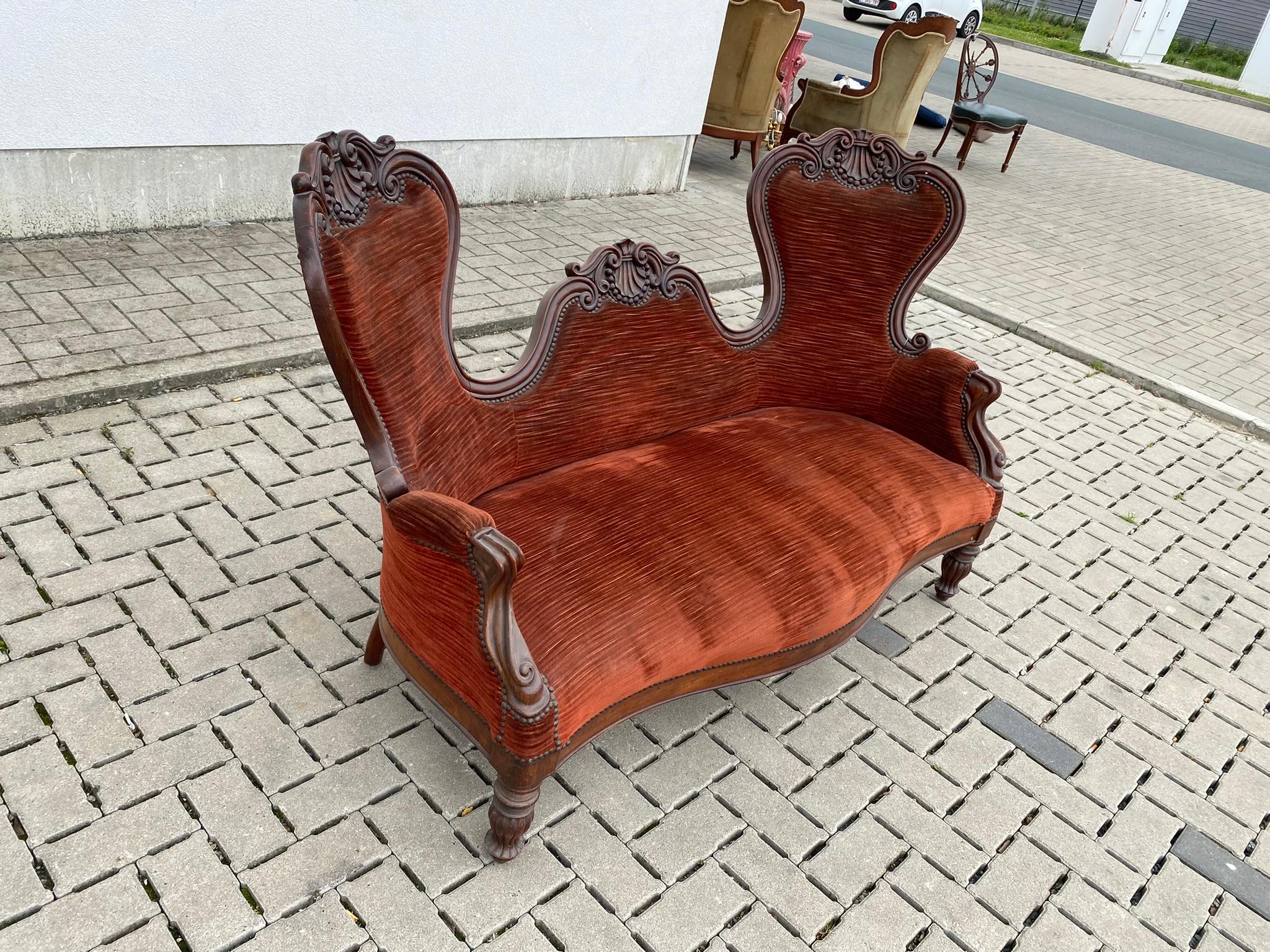 Original Louis Philippe-Sofa aus Mahagoni um 1830 im Zustand „Gut“ im Angebot in Saint-Ouen, FR