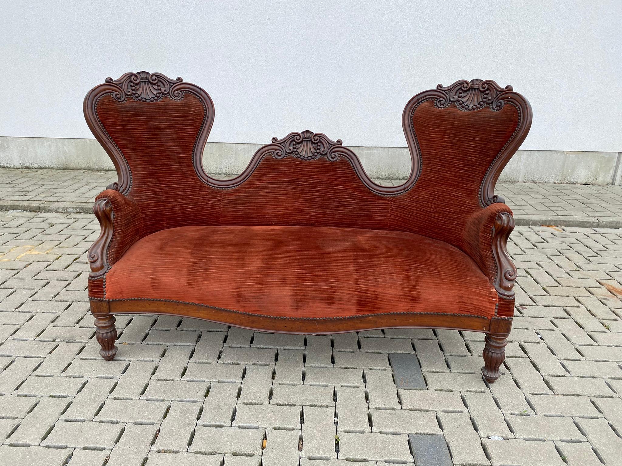 Original Louis Philippe-Sofa aus Mahagoni um 1830 (Mittleres 19. Jahrhundert) im Angebot
