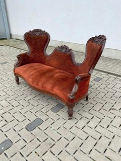 Canapé original Louis Philippe en noyer circa 1830