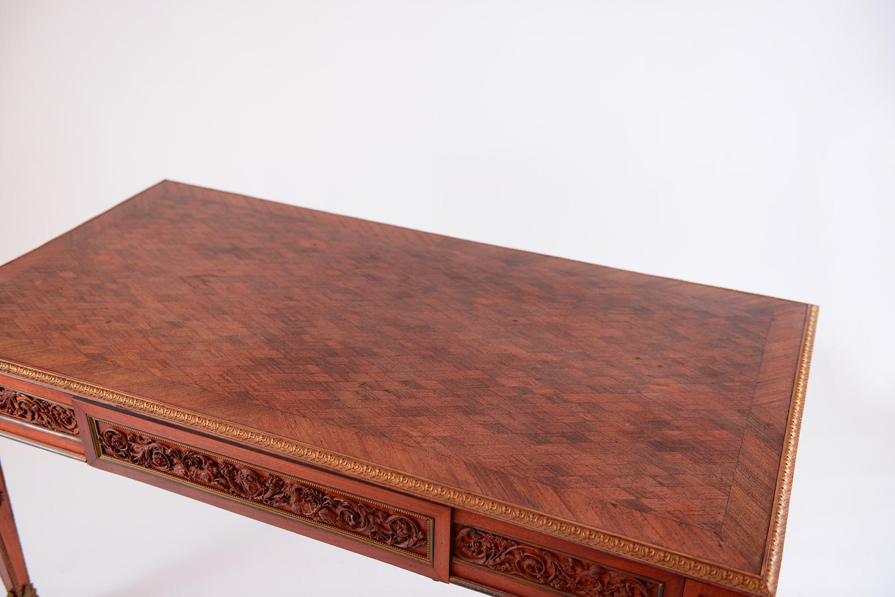 Austrian Original Louis Seize Style Bureau Mahogany Table, Early 20th Century For Sale