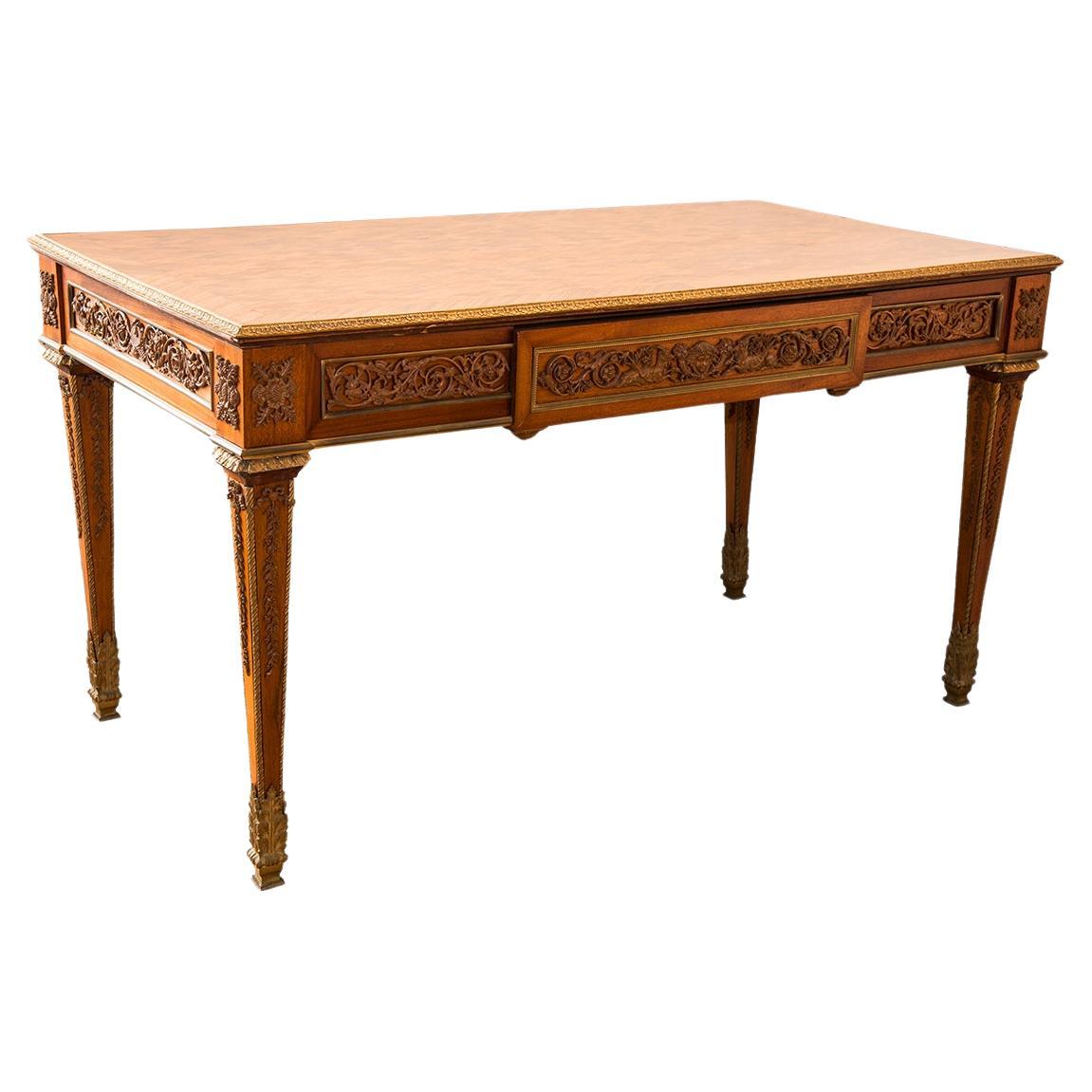 Original Louis Seize Style Bureau Mahogany Table, Early 20th Century