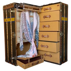 Antique Original Louis Vuitton Monogrammed Steamer Trunk, Fully Complete with All Pieces