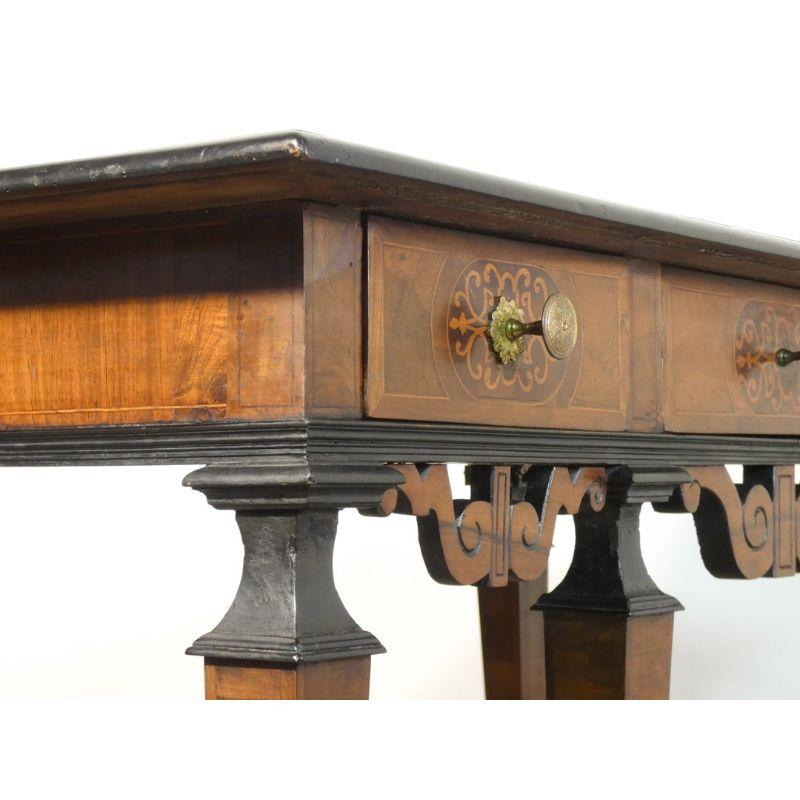 Original Louis XVI Desk, Inlaid Walnut Wood, Writing Surface in Slate, 18th C For Sale 2
