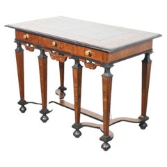 Original Louis XVI Desk, Inlaid Walnut Wood, Writing Surface in Slate, 18th C