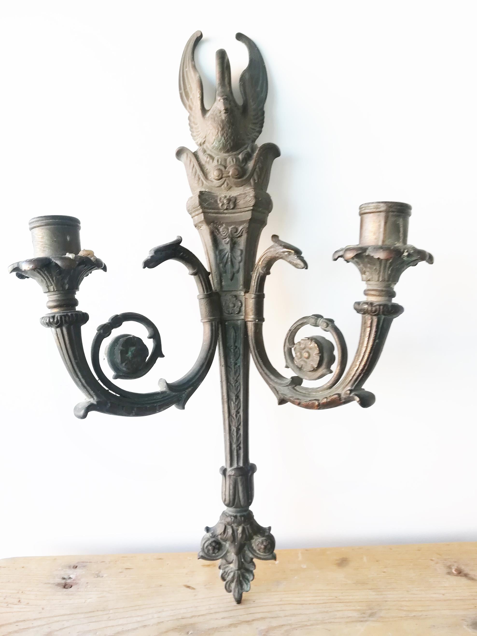 Original Louis XVI /Empire Sconce (with candles) France, Early 18th Century For Sale 1