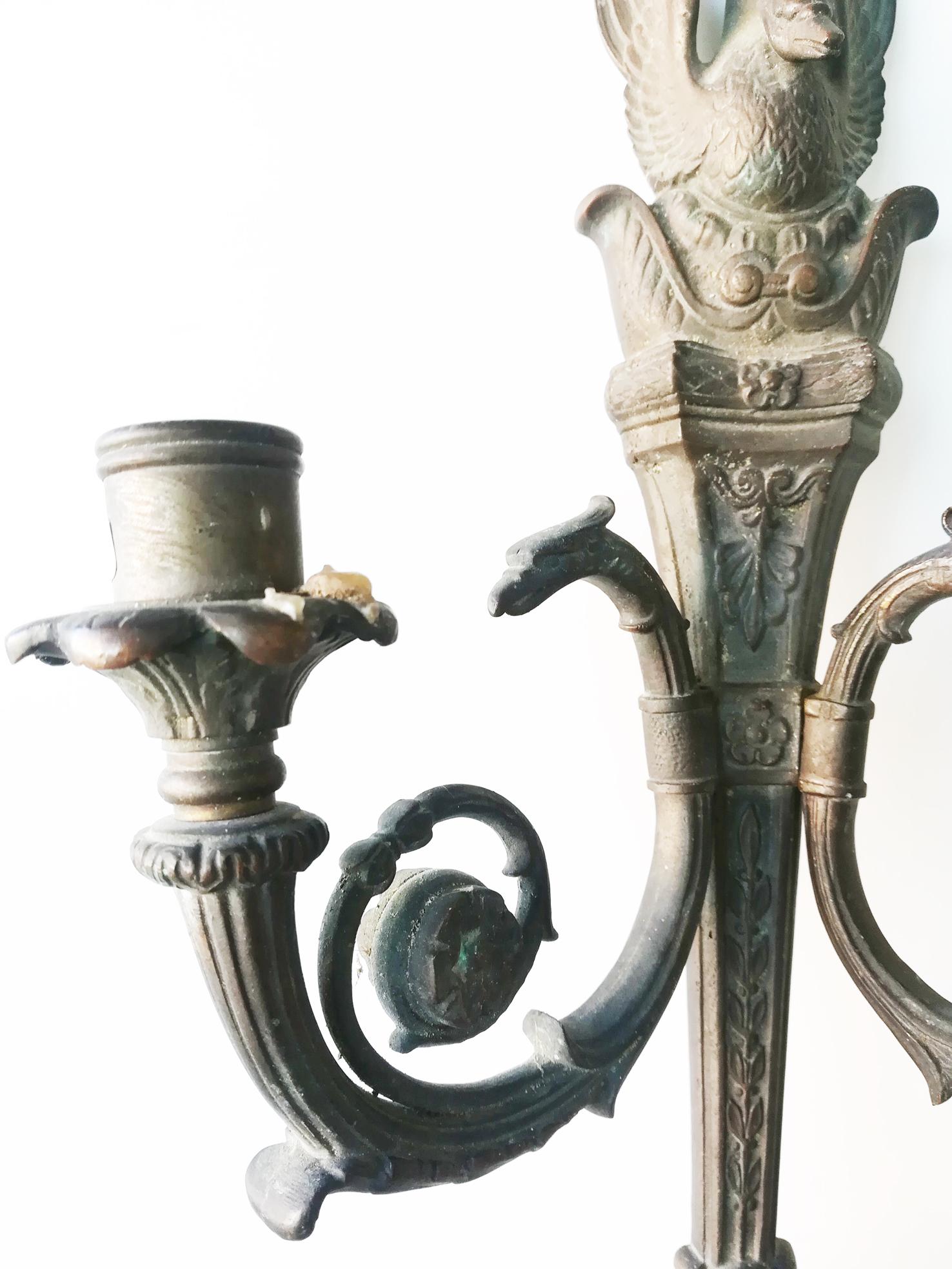 Original Louis XVI /Empire Sconce (with candles) France, Early 18th Century For Sale 2
