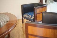 Original lounge chair, Barrel chair, round back chair, bold, modern, walnut wood