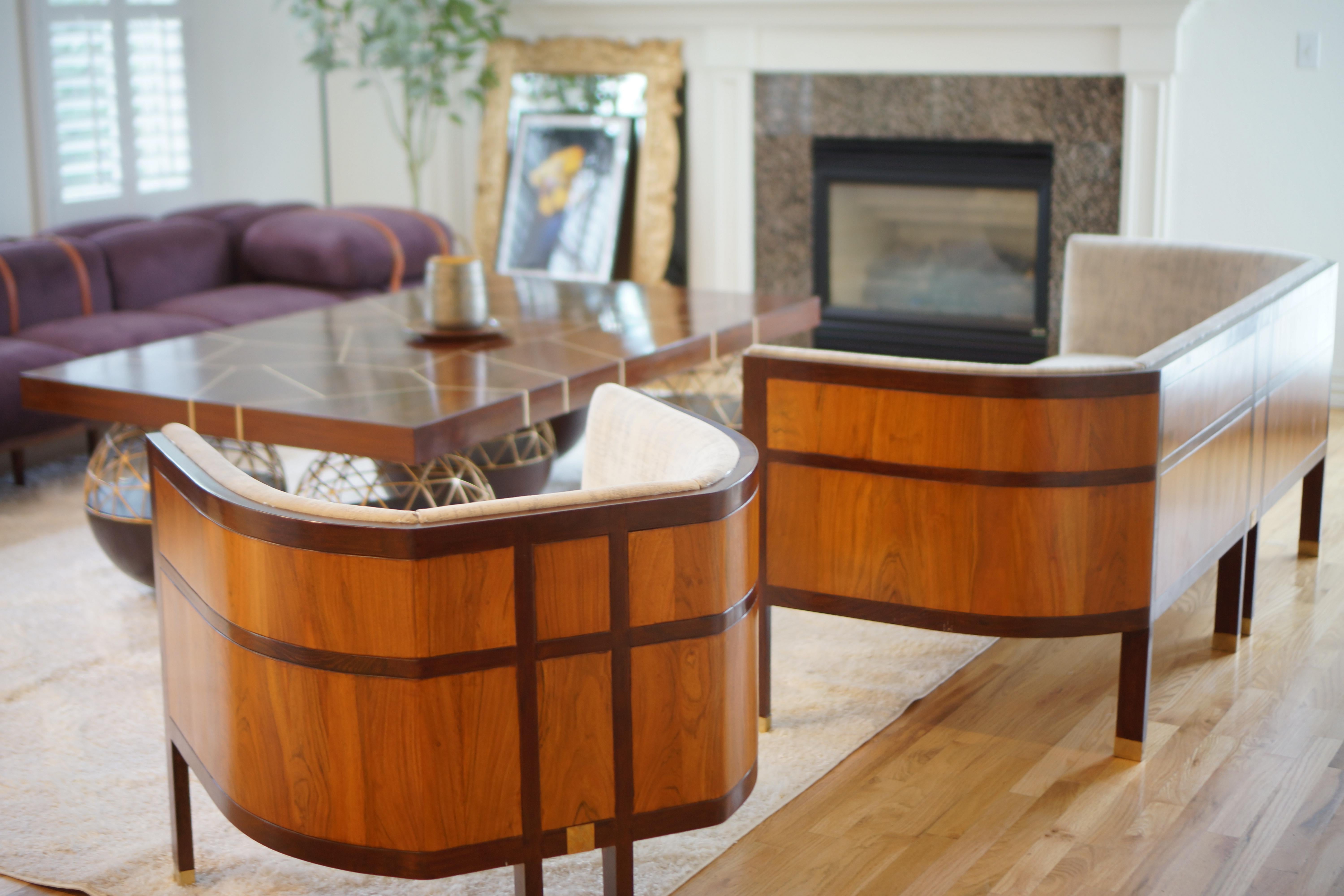 Original lounge Sofa, Barrel Sofa, club chair, bold, modern, walnut wood For Sale 4