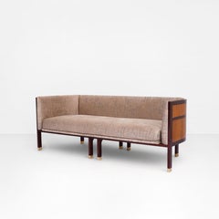 Original lounge Sofa, Barrel Sofa, club chair, bold, modern, walnut wood