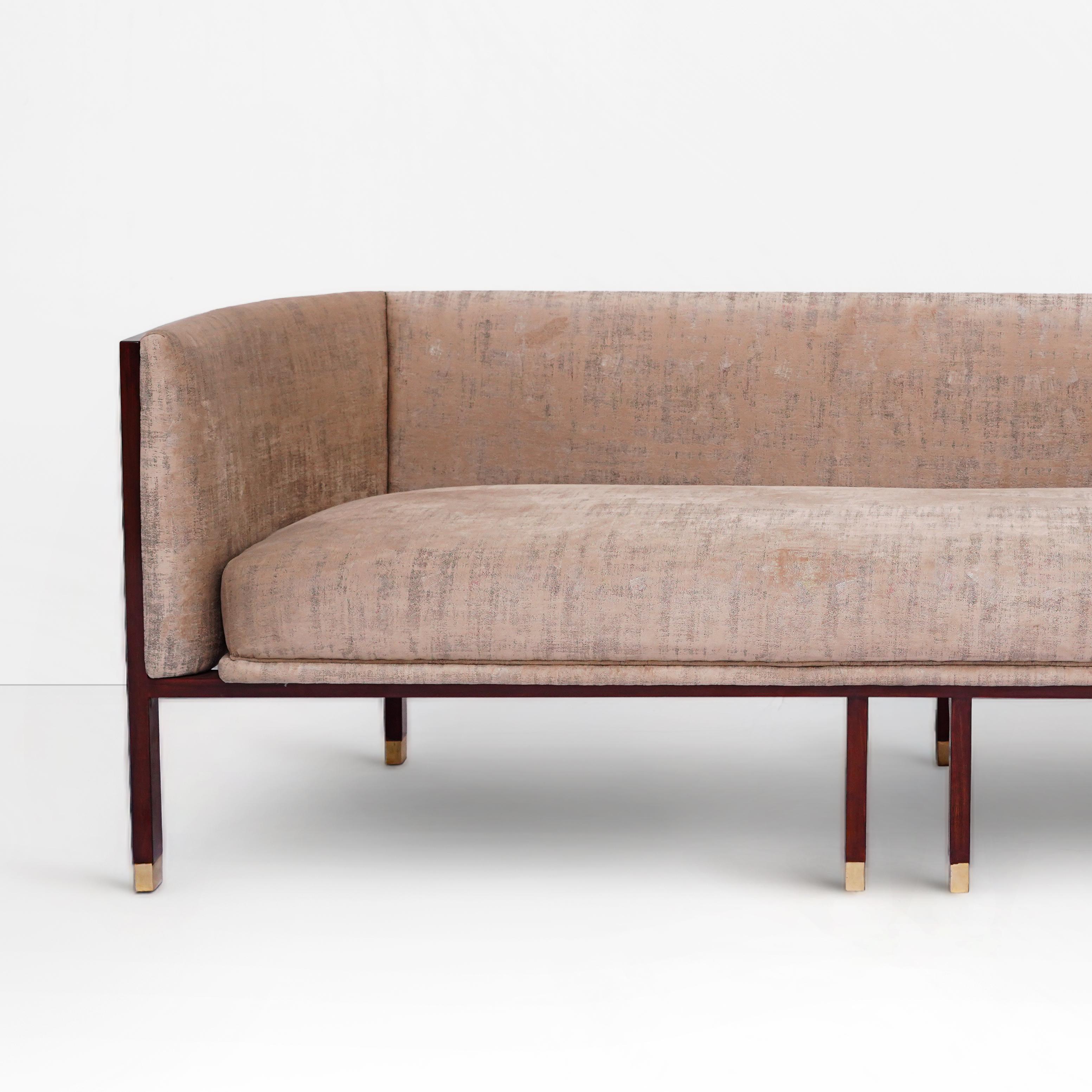 Original lounge Sofa, Barrel Sofa, club chair, bold, modern, walnut wood In New Condition For Sale In Greenwood Village, CO