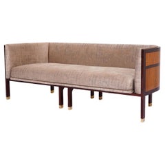 Original lounge Sofa, Barrel Sofa, club chair, bold, modern, walnut wood