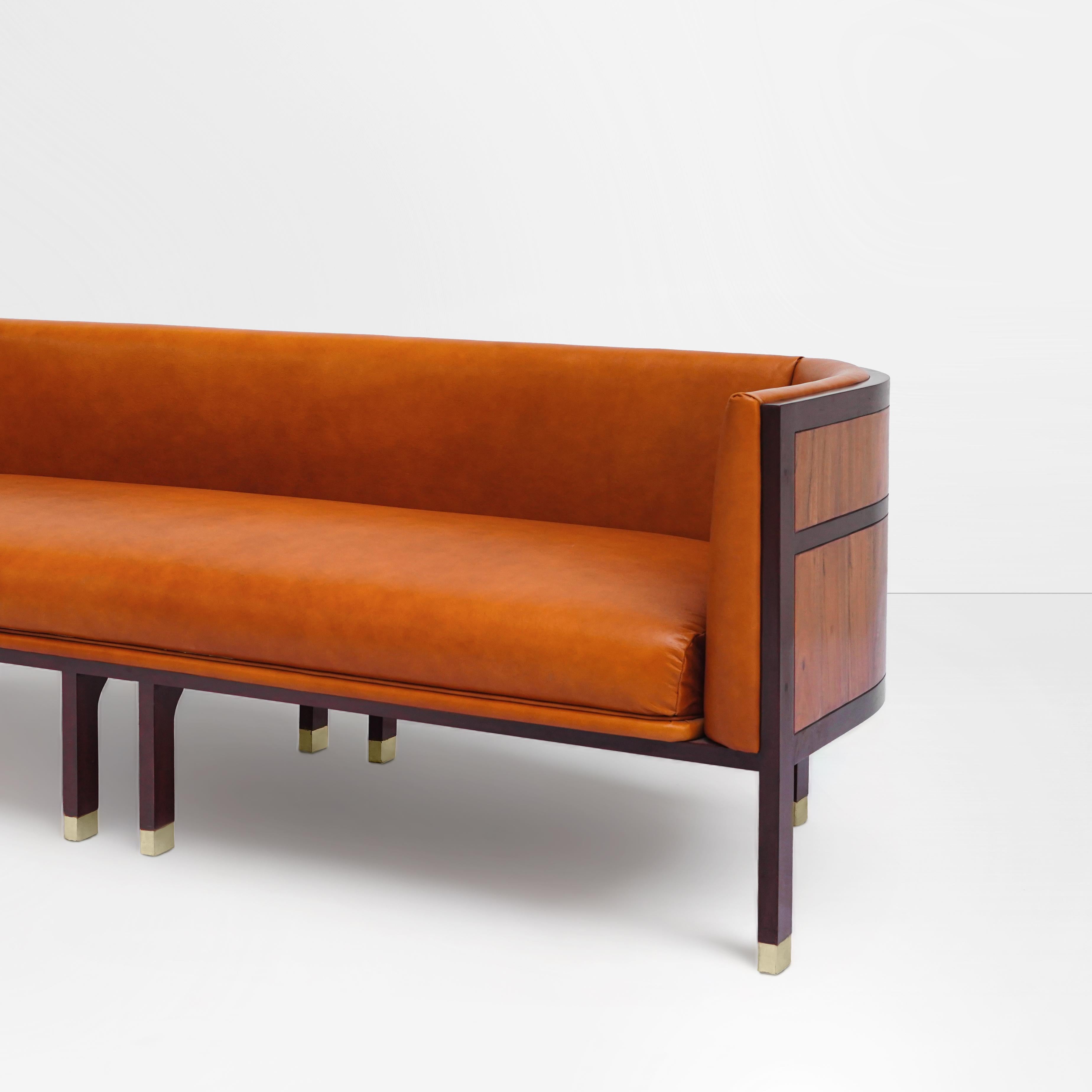 The Moderns sofa, Barrel sofa, round back chair, bold, modern, walnut wood Neuf - En vente à Greenwood Village, CO