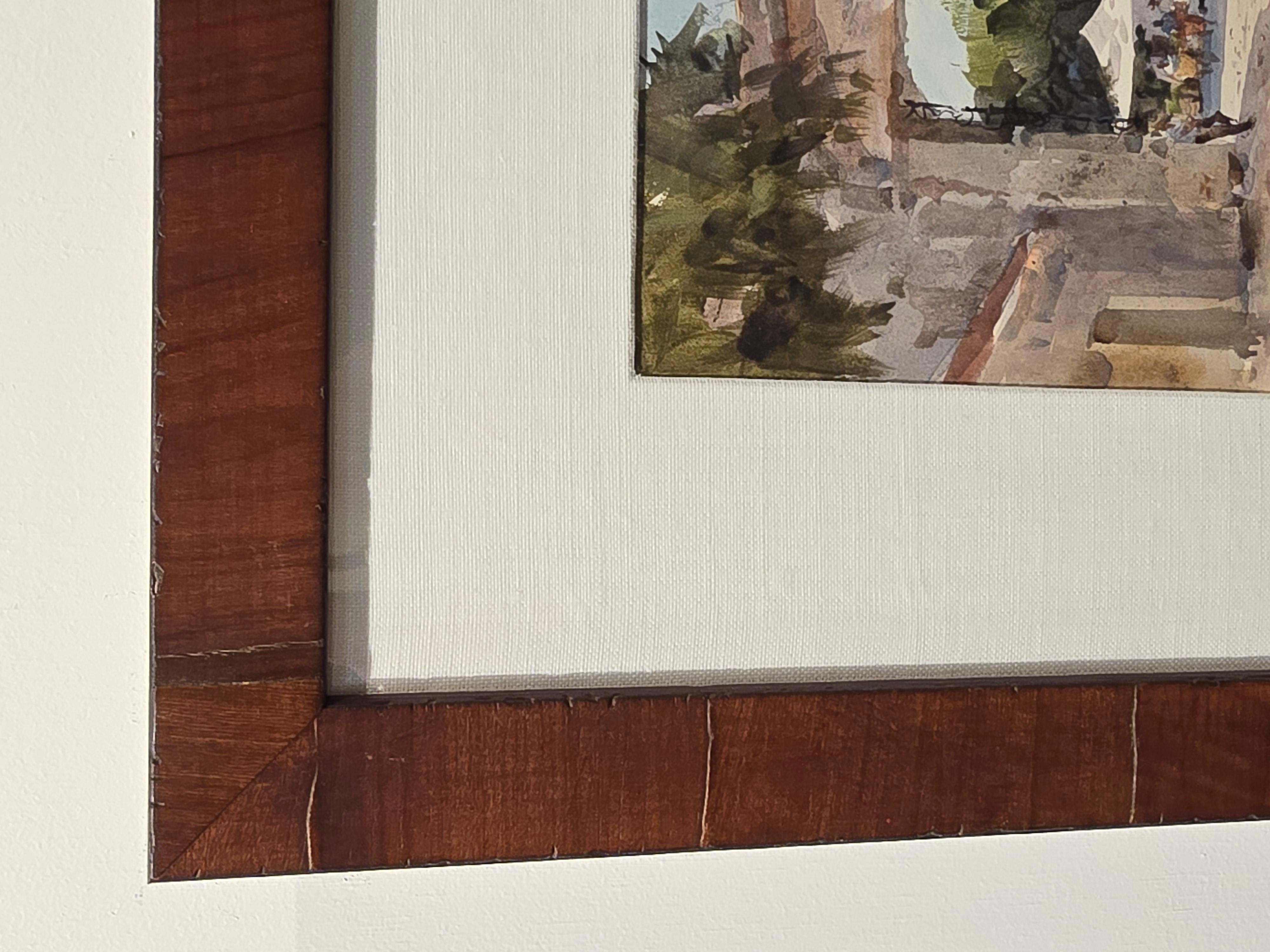 Paint Original Lowell Ellsworth Smith Signed Watercolor Southwest American CItyscape For Sale